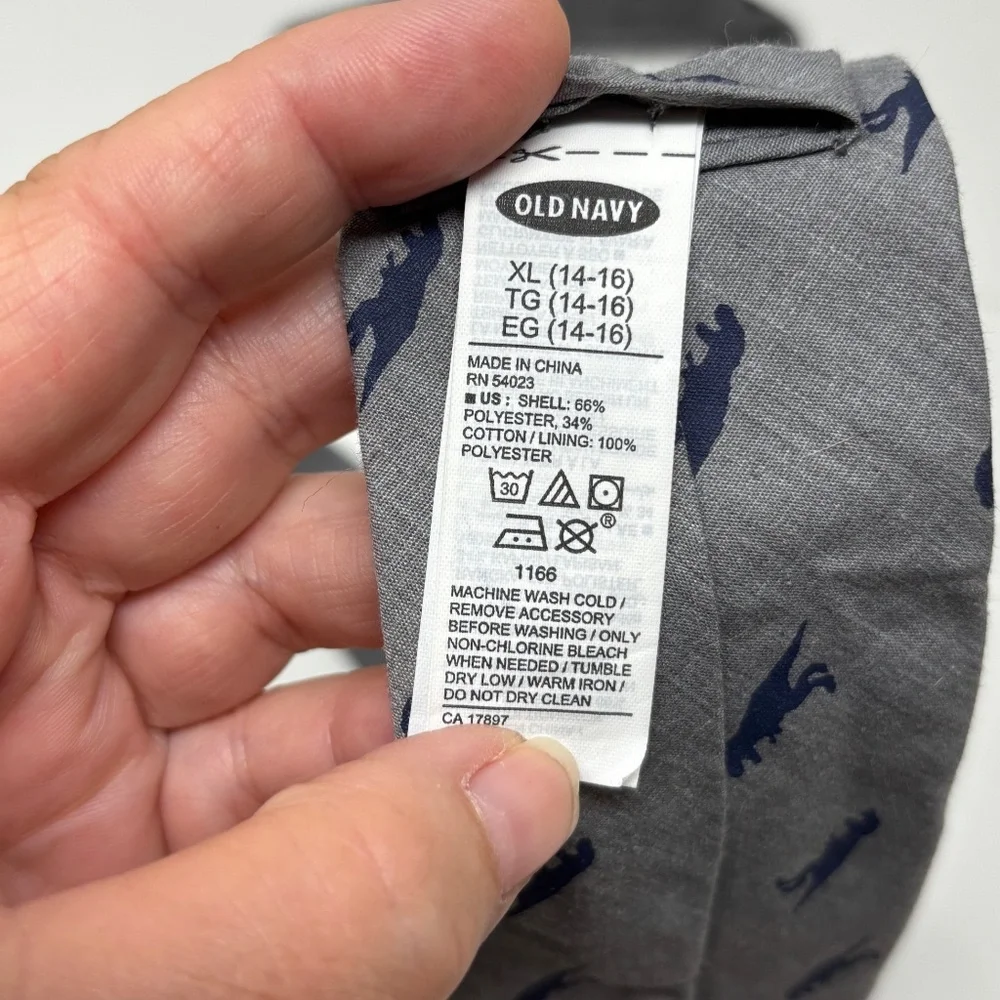 Gray Dinosaur Kids Tie